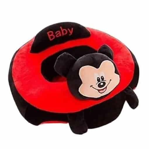 Learn to Sit with Back Support Character Baby Floor Seat Red Black Mickey.