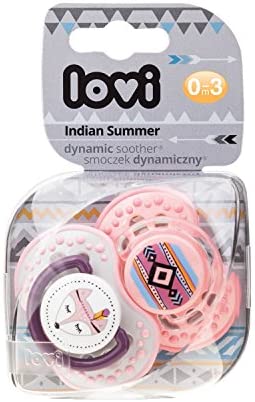 Lovi Silicone Dynamic Soother 03M 2 Pcs Indian Summer Girl 22855Girl