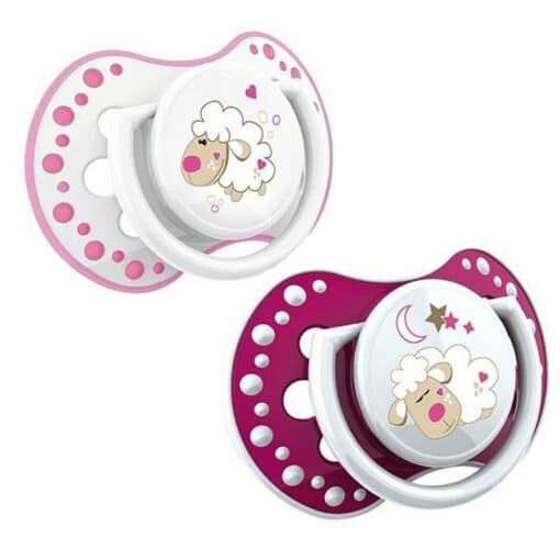 Lovi Silicone Dynamic Soother 03M 2 Pcs Night And Day Girl Lamb 22809