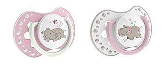 Lovi Silicone Dynamic Soother 36M 2 Pcs Night And Day Girl Hippo 22810