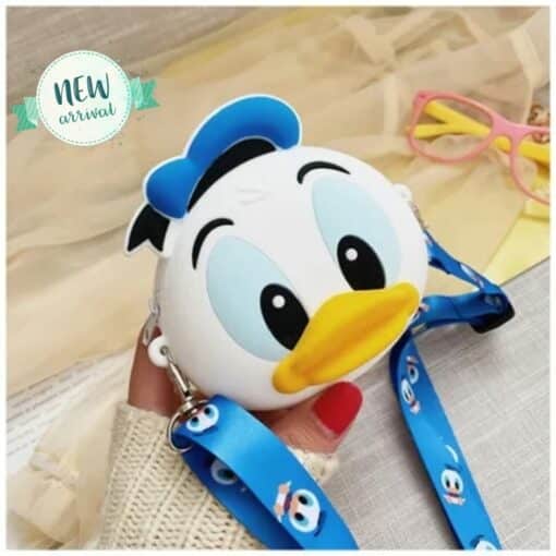 Mini Silicone Coin Purse with Long Straps Blue Duck JCCP 22