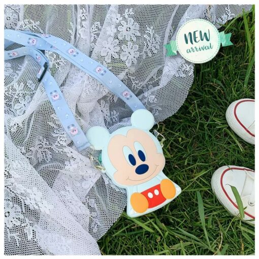 Mini Silicone Coin Purse with Long Straps Blue Mickey JCCP 17