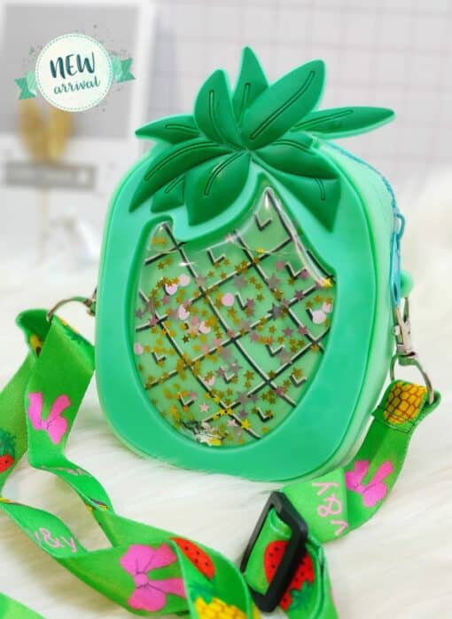 Mini Silicone Coin Purse with Long Straps Green Fruit JCCP 41