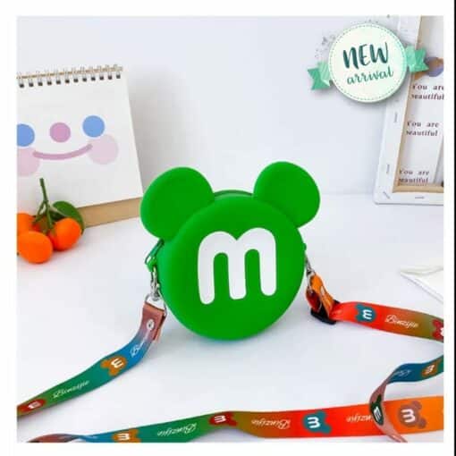 Mini Silicone Coin Purse with Long Straps Green M JCCP 26