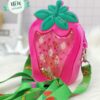 Mini Silicone Coin Purse with Long Straps Pink Fruit JCCP 37