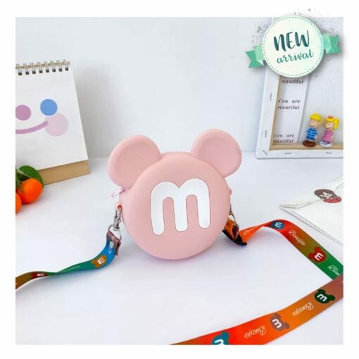 Mini Silicone Coin Purse with Long Straps Pink M JCCP 30
