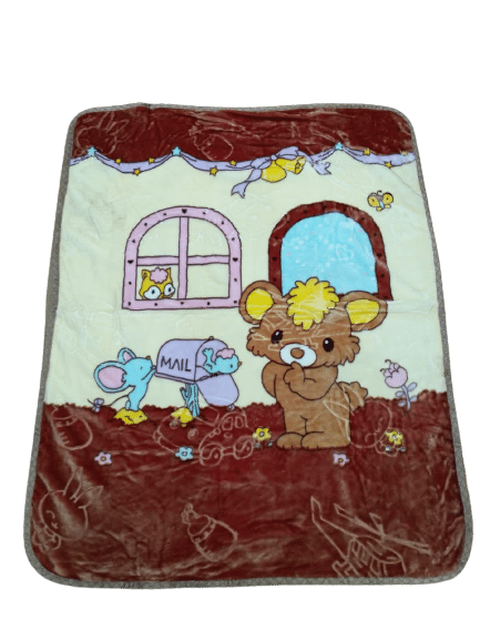 Newborn Animal Cartoon Double Blanket 0 5 YEARS Mouse Brown