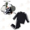 Night Suit with White Stripes BLACK 1