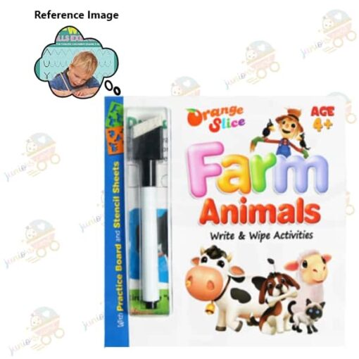 Orange Slice Write and Wipe Activity Board Book Farm Animals 1