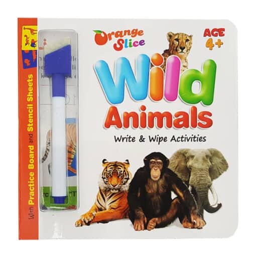 Orange Slice Write and Wipe Activity Board Book Wild Animals.