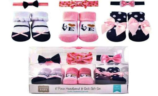 Pack of 3 Booties with Matching Headbands 01