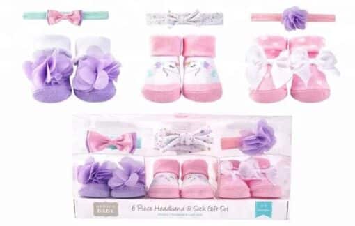 Pack of 3 Booties with Matching Headbands 04