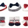 Pack of 3 Booties with Matching Headbands 16