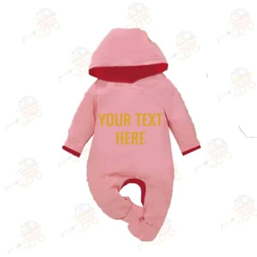Pink Jump Suit with GOLDEN Customised Text 1