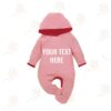 Pink Jump Suit with WHITE Customised Text 1