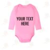 Pink Romper with BLACK Customised Text