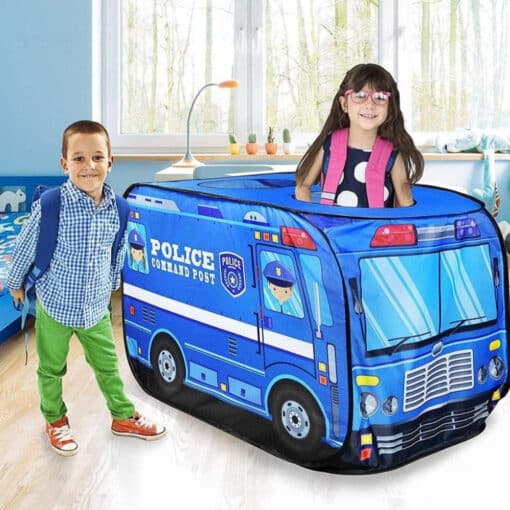 Police Van Play Tent House with Balls BLUE. RI