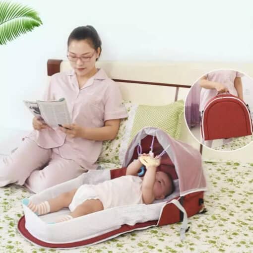 Portable Baby Crib Bed with Mosquito Net reference image