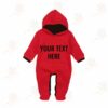 Red Jump Suit with BLACK Customised Text 1