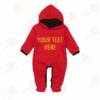Red Jump Suit with GOLDEN Customised Text 1