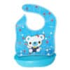 Silicone Water Proof Bib with Food Catcher Tray Blue Panda