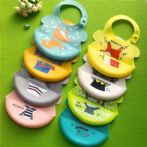 Silicone Water Proof Bib with Food Catcher Tray Color Ref