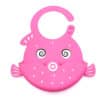 Silicone Water Proof Bib with Food Catcher Tray Pink Fish.