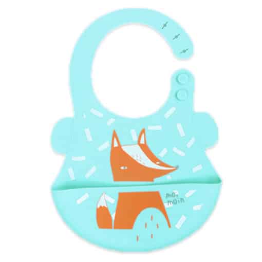 Silicone Water Proof Bib with Food Catcher Tray Sea Green