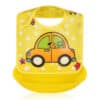 Silicone Water Proof Bib with Food Catcher Tray Yellow Car