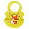 Silicone Water Proof Bib with Food Catcher Tray Yellow Fox.
