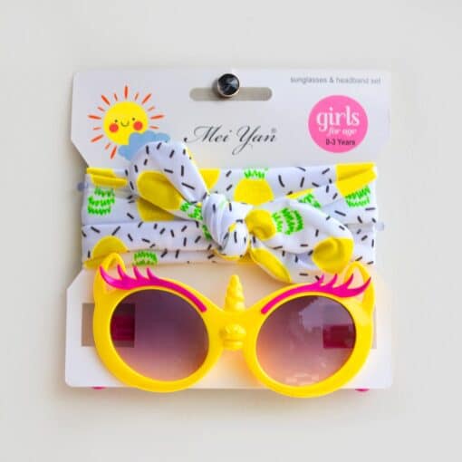 Sunglasses Headband Yellow Unicorn