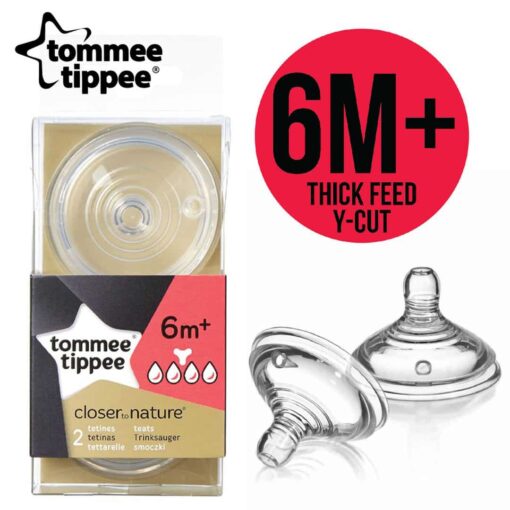 Tommee Tippee Teat Thick Feed Flow Y Cut 422142 1