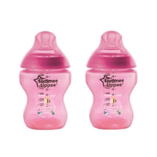 Tommee Tippee Tinted Bottle 260Ml 9Oz Magenta Pack of 2 422586 1