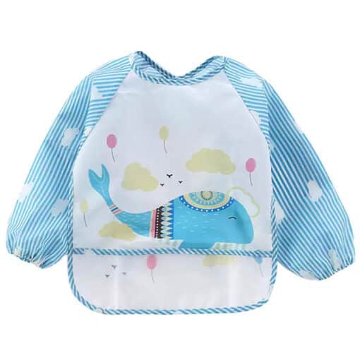 Water Proof Gown Style Bib Blue Dolphin