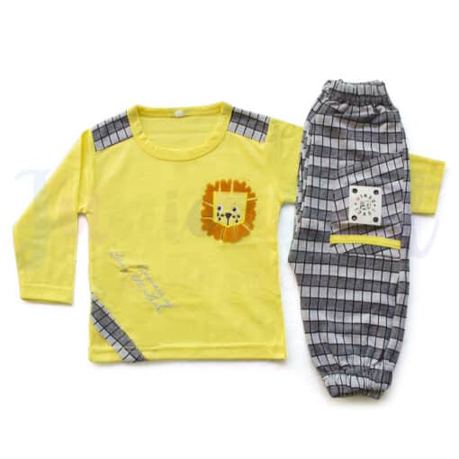 Komfy NBB079 Unisex 2pcs Pajama Set Lion Yellow 1 2 Years