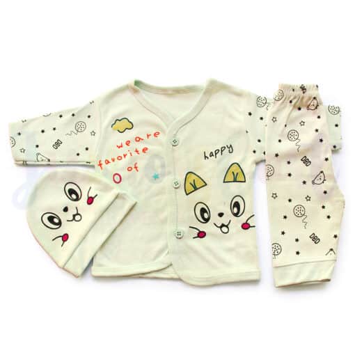 Komfy NBN063 Newborn 0 3 Months Unisex 3pcs Suit Pink Cat