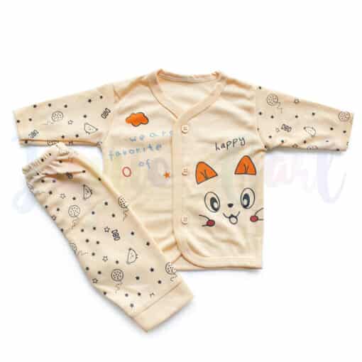Komfy NBN064 Newborn 0 3 Months Unisex 3pcs Suit Yellow Cat