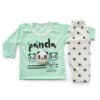 Komfy NBN072 Unisex 2pcs Pajama Set Panda Green 1 2 Years
