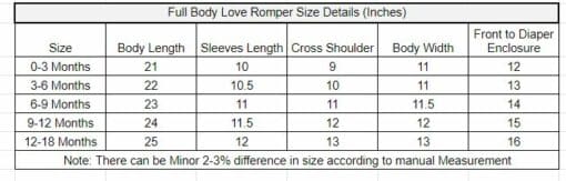 full body love Romper SZ