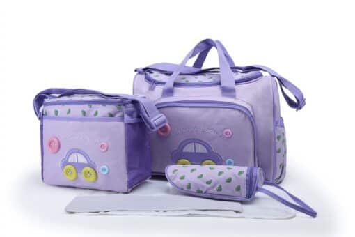 Car Button Diaper Bag Purple