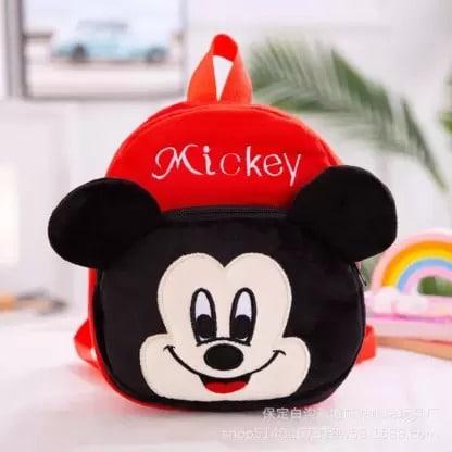 Cute Mini Children School Plush Bag Mickey Red Black