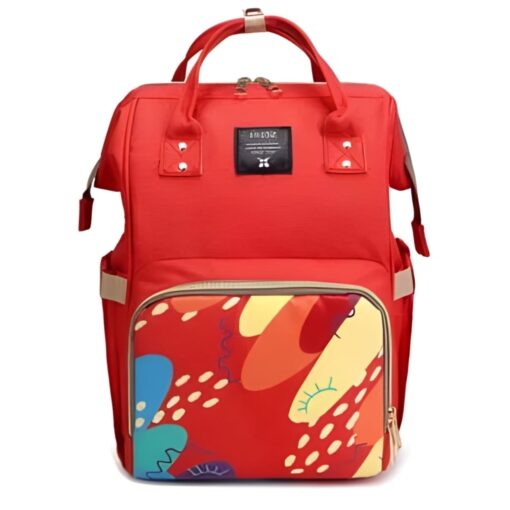 Water Proof Travel Diaper Bag Pack Printed Red