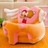 Learn to Sit with Back Support Baby Floor Seat Heart Wings Orange