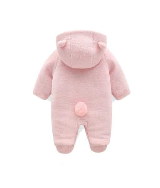 Fleece Hoodie Full Body Suits D Shape Pink Bear ref