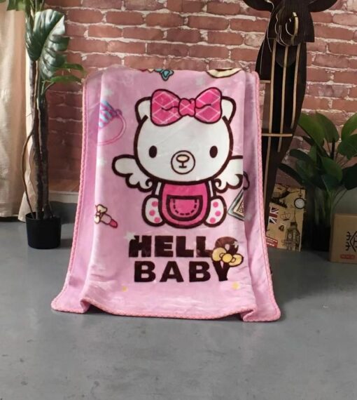 Newborn Animal Cartoon Double Blanket 0 5 YEARS Hello Baby Pink