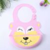 Baby Silicone Bib with Food Catcher Tray Bunny Pink
