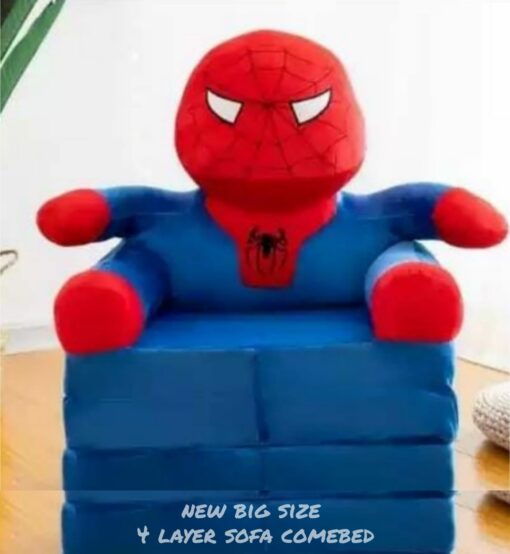 2in1 Spider Man Baby Sofa And Bed Blue And Red 4Layers
