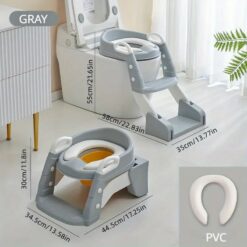 Infantes L004 2 in 1 Foldable Potty Training Seat with Ladder Grey