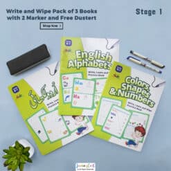 Write and Wipe Pack of 3 Books with 2 Marker and Free Duster Stage 1